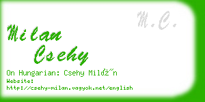 milan csehy business card